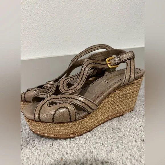 PRADA  vintage‎ wedge heels open toe with amazing details ! - Picture 7 of 15